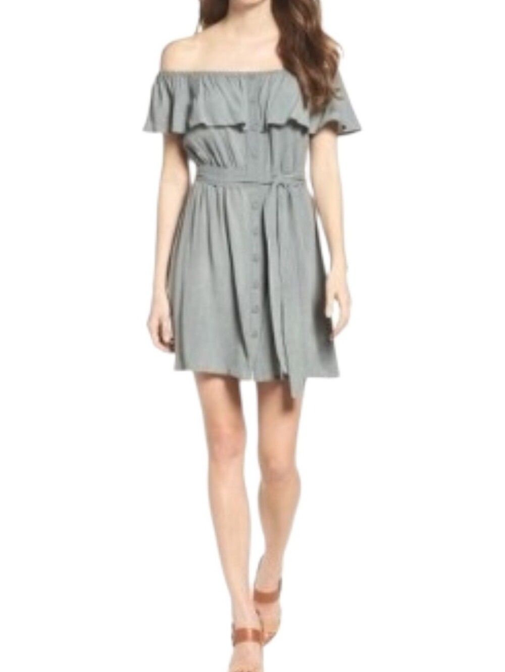 Bardot Ruffle Sleeve Day Dress Sz 4 Mini Cottagecore Soft Girl Romantic